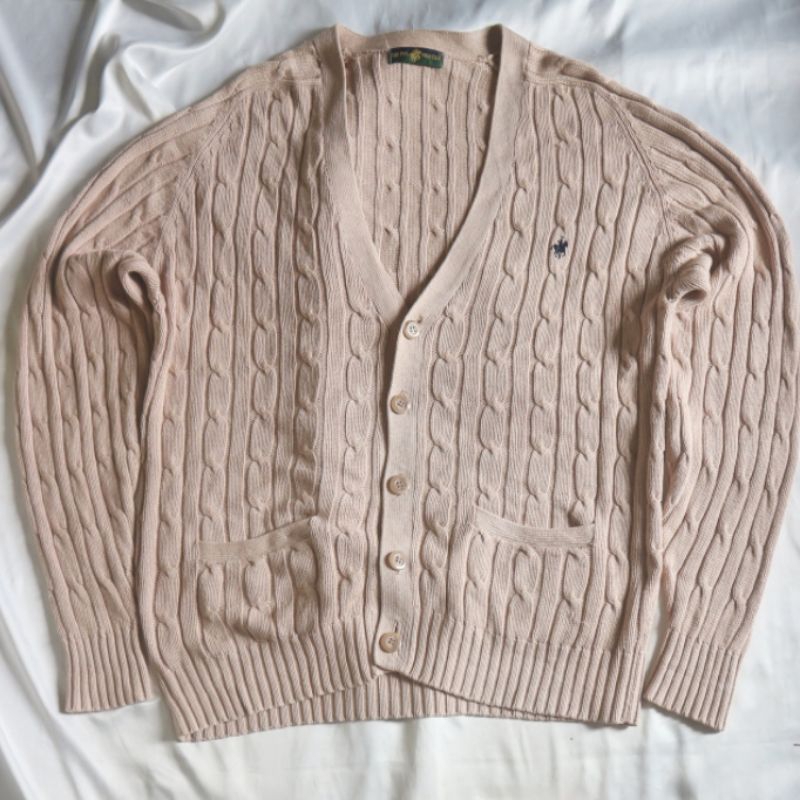 (NO NEGO)THE FOX POLO CLUB Cardigan Cable Kepang Coklat Knitwear Sweater Sweatshirt Crewneck Rajut W
