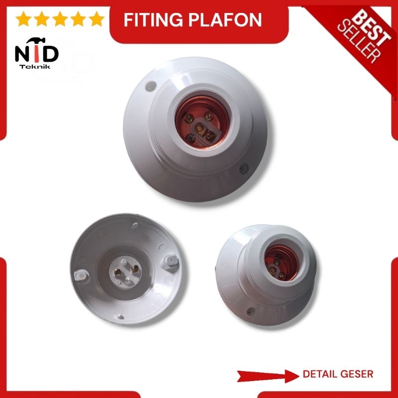 Fitting lampu Plafon / fitting hitam Dexicon biasa / Ready hitam putih / pitingan lampu plafon / pit