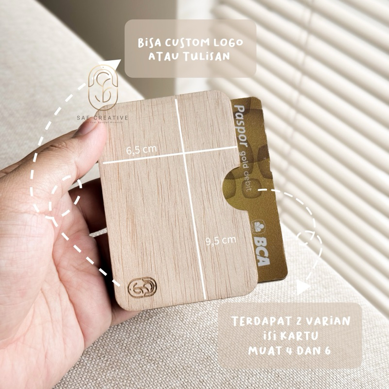 Dompet Kartu ATM dan KTP - Card Holder Kayu Custom Wanita dan Pria (Unisex)