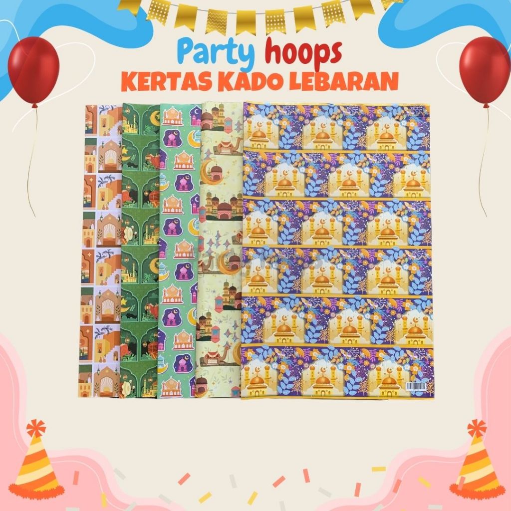 

1 Lembar Kertas Kado Lebaran Kertas Kado Hari Raya Idul Fitri Kertas Kado Ramadhan Partyhoops
