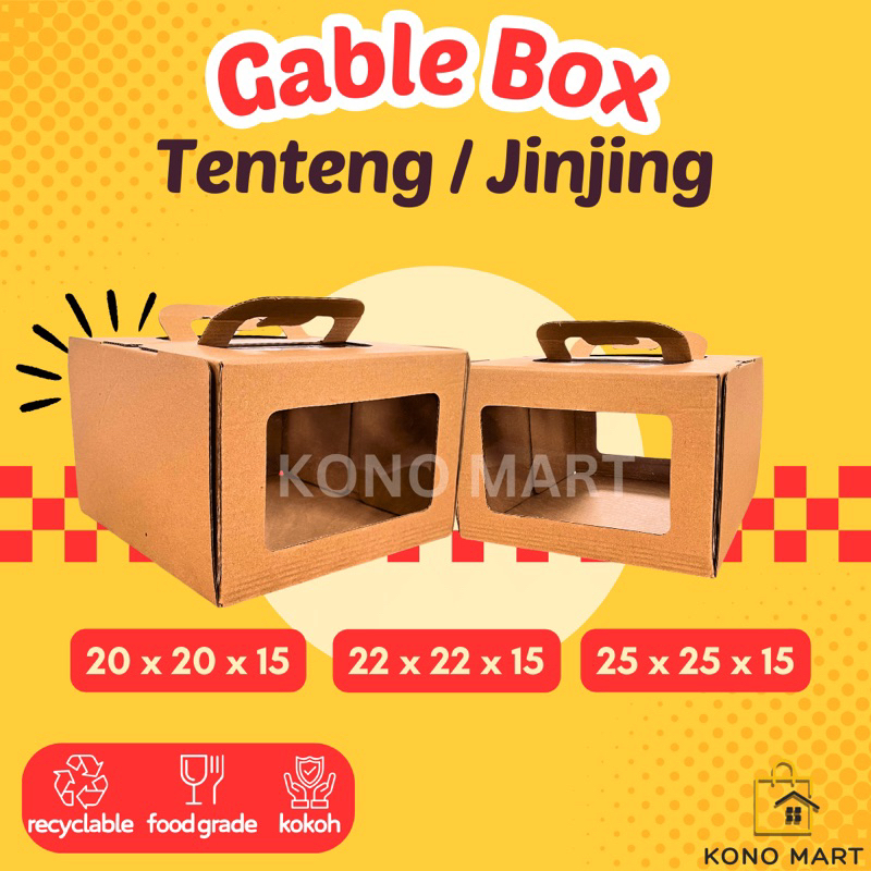 

Eflute Gable Box Tenteng Window / Gable Box Eflute Mika Jinjing / Box Kue Hampers Cake Tart Laminasi Jendela / Kemasan Kue Tart Cake Tinggi dengan Pegangan