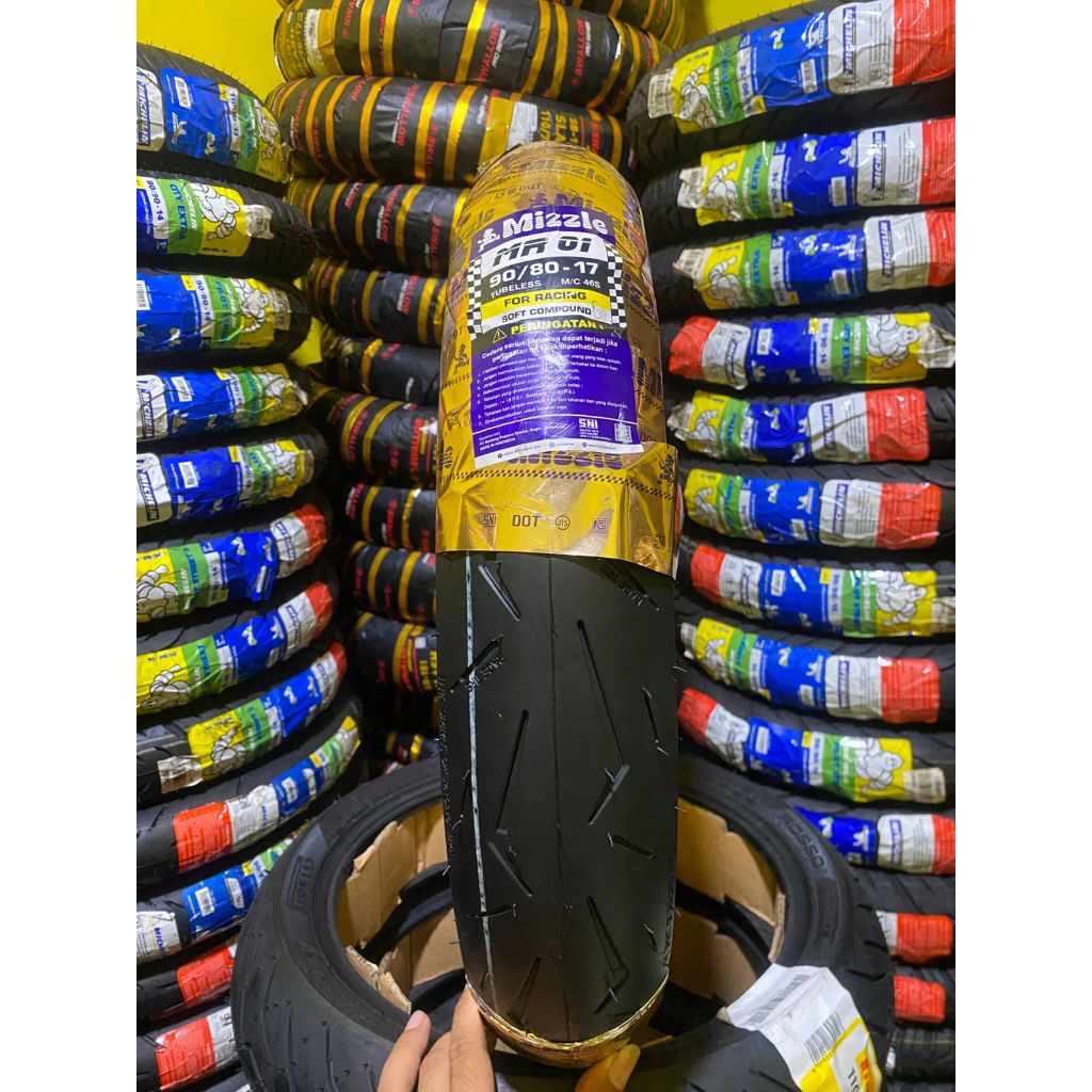 SNI Ban MIZZLE 90/80-17 MR01 RACING SOFT COMPOUND Ban Motor TUBELESS/DONAT/BALAP/ GTR 150, MX KING 1