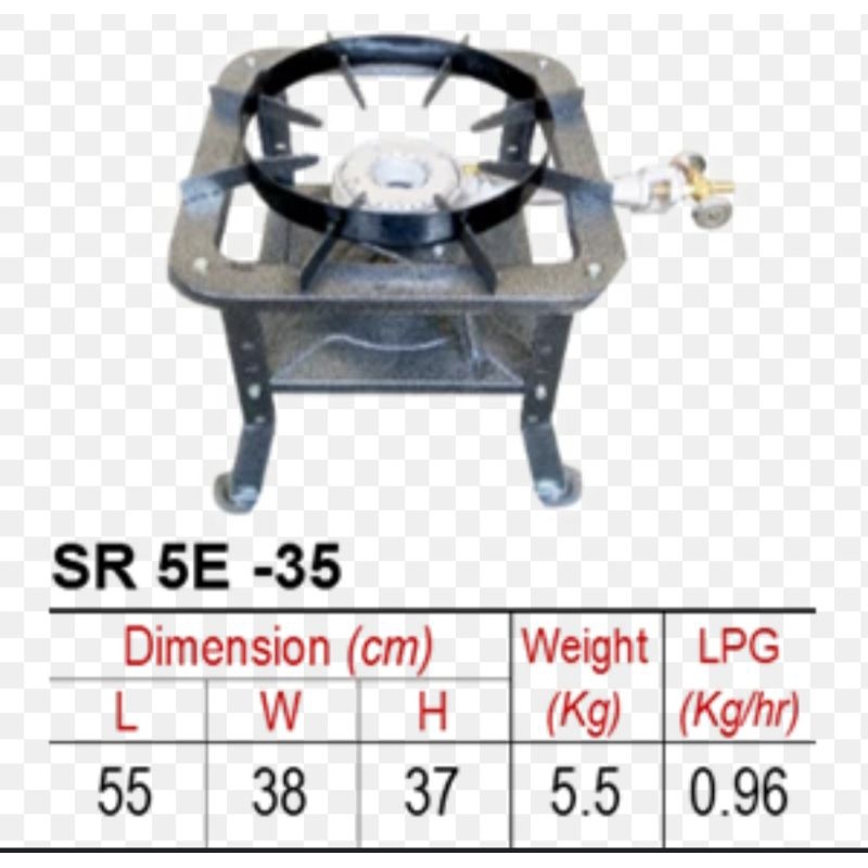 Kompor Gas Semawar+kaki rangka tinggi 35cm Sunrise sr 5e Manual  5e  Automatic 5e sL Manual tekanan 