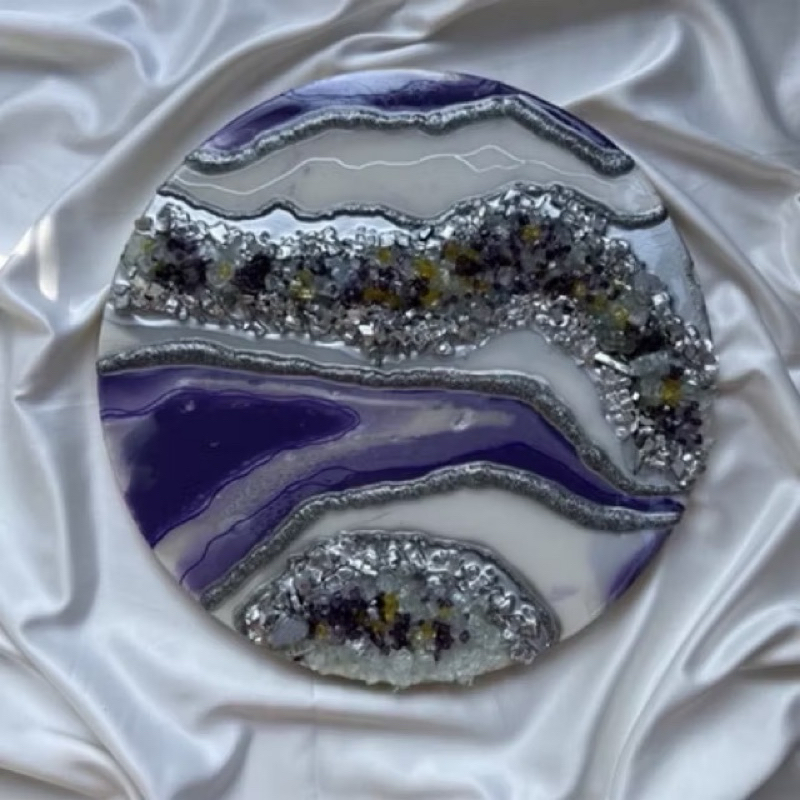 Resin geode pajangan dinding lukisan dinding dekorasi art