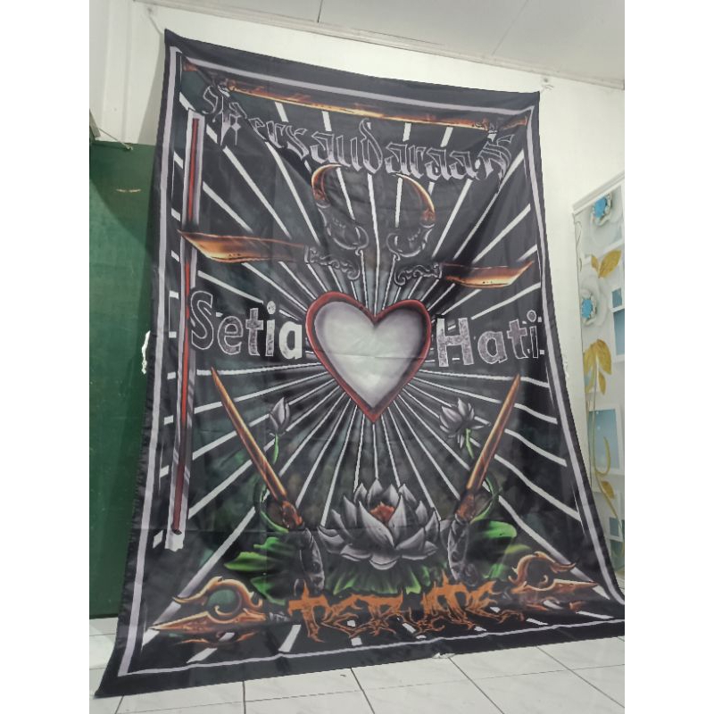 Bendera Custom Umbul Umbul Psht Palestina Indonesia Biru Putih Logo Sendiri