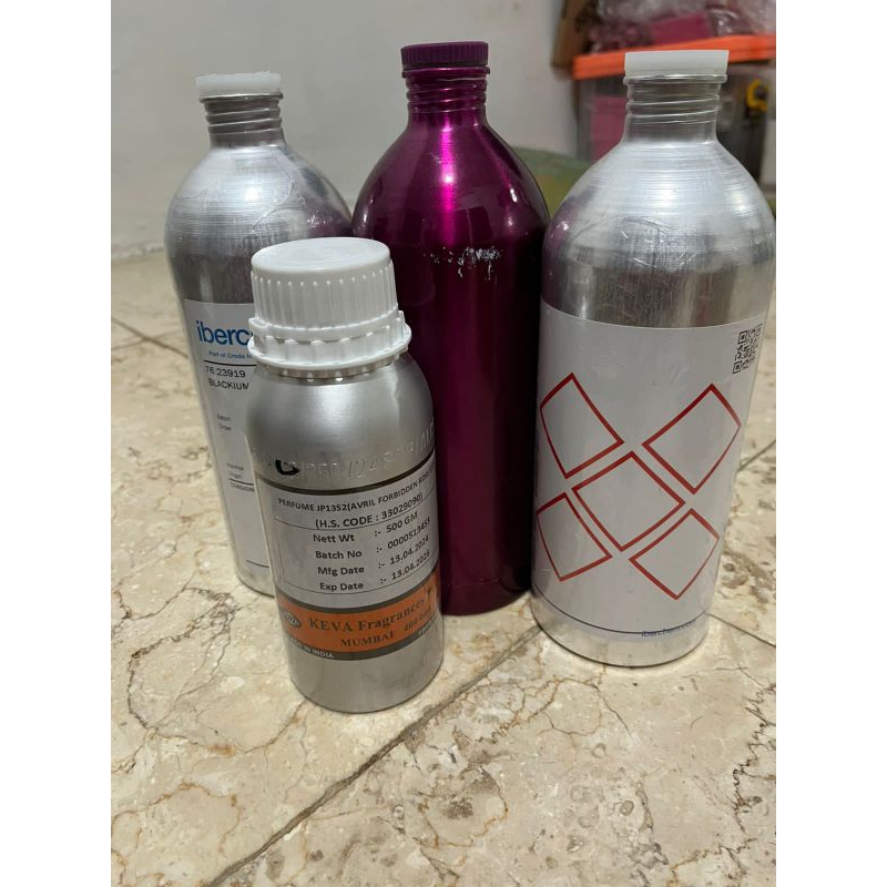 botol aluminium bekas bibit parfum