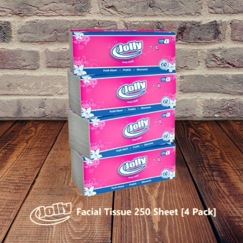 JOLLY FACIAL TISSUE 250 SHEET 4BKS 1BALL
