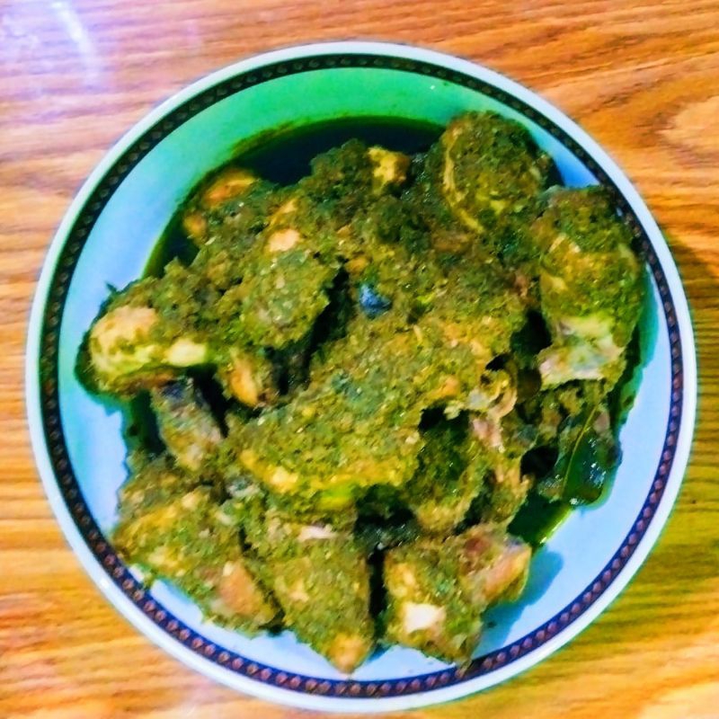 

Bumbu raos Ayam sambal hijau, kemasan vakum