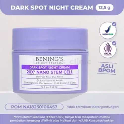 BENING'S DRAK SPOT NIGHT CREAM | KRIM MALAM FLEK, MENCERAHKAN | BENINGS SKINCARE