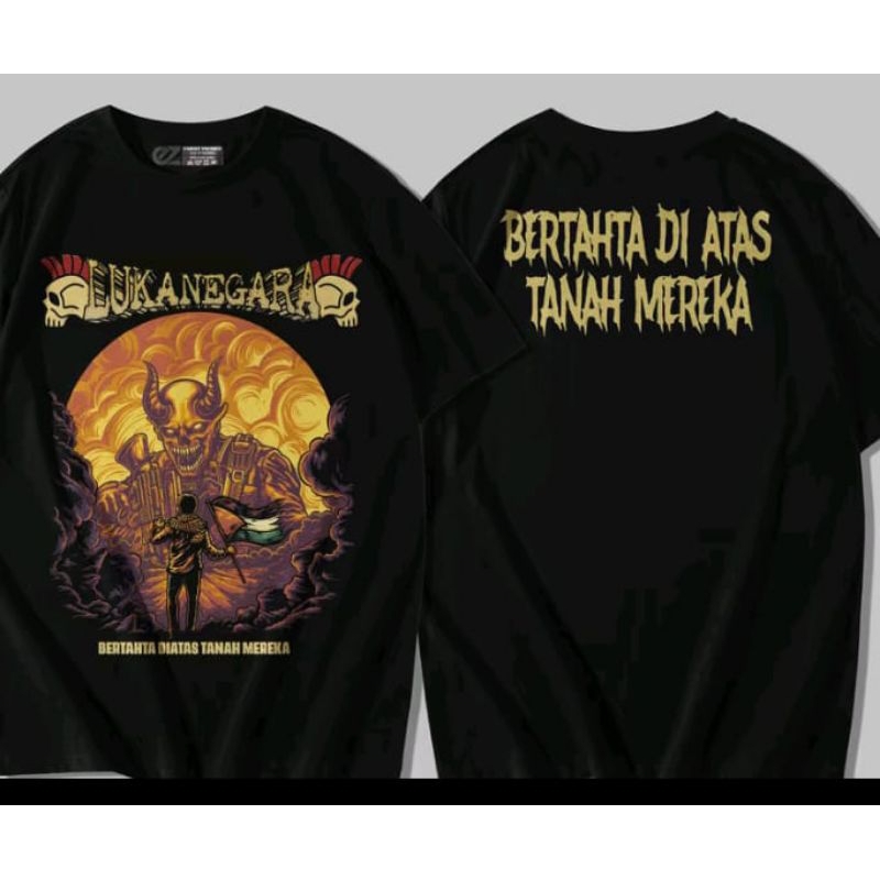 KAOS LUKANEGARA BERTAHTA DI ATAS TANAH MEREKA DTF GOLD