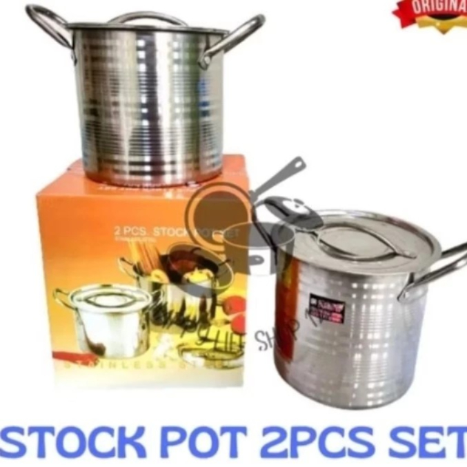 Stock Pot 2 Set Stainless Steel • Panci 2pcs ROSH