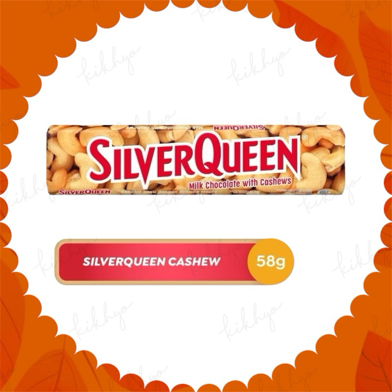 

SILVERQUEEN Milk Chocolate With Cashews Cokelat Kacang Mete 58 gram