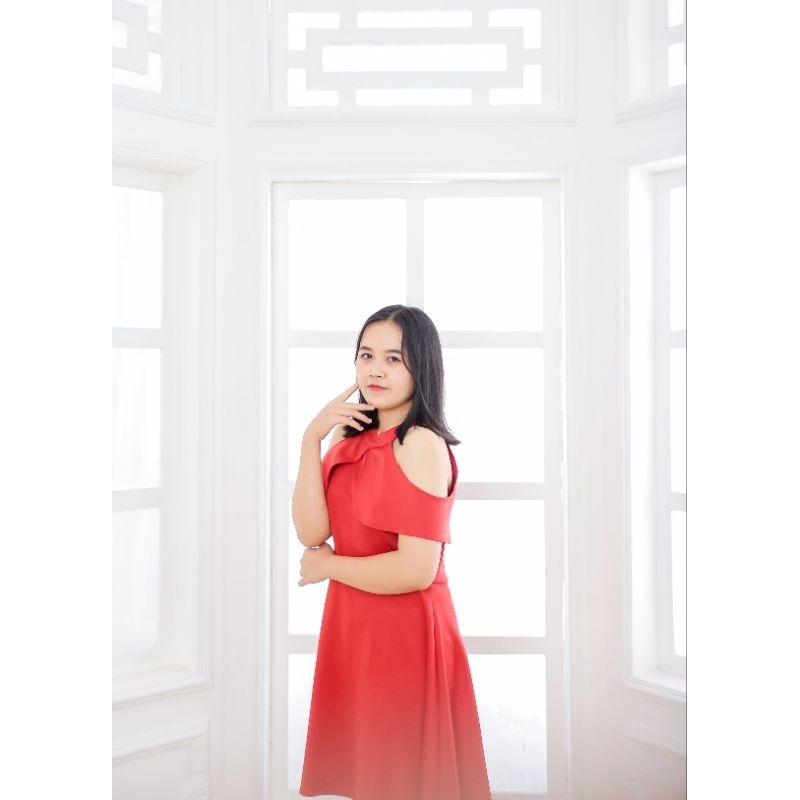 [Preloved] Midi dress dress Natal casual dress
