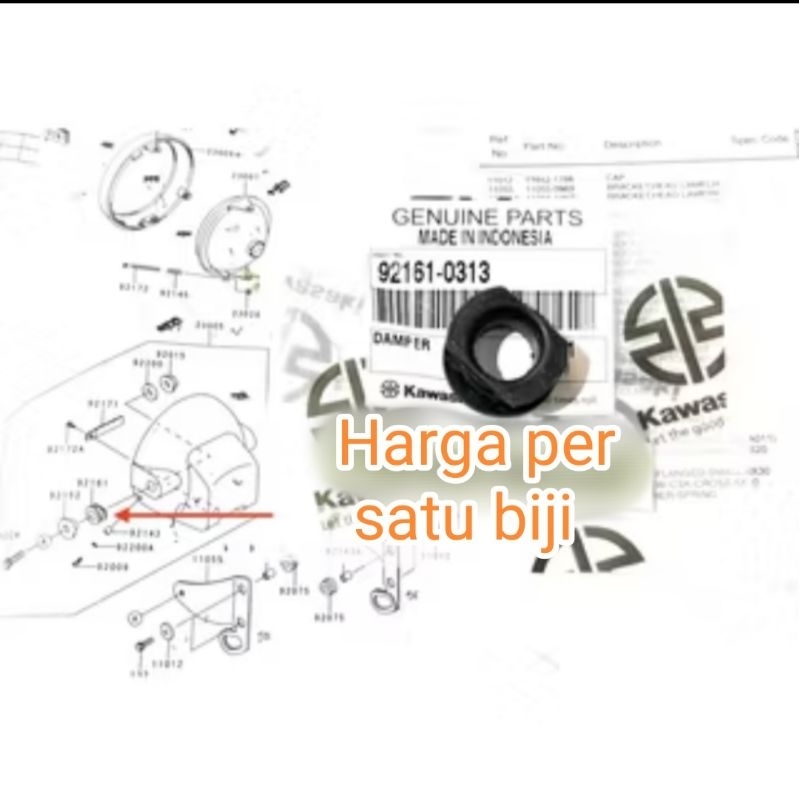 karet batok lampu bulat depan ninja r ss original