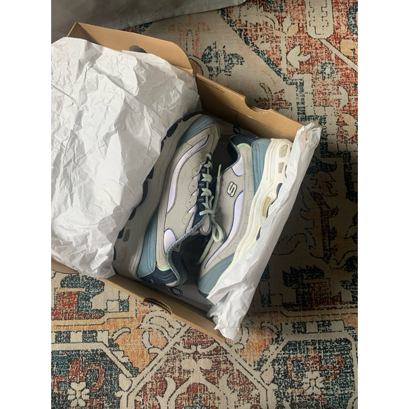 [Reserved] Sepatu Lari Wanita Skechers D Lites 1.0 Low Running Shoes Grey/Blue