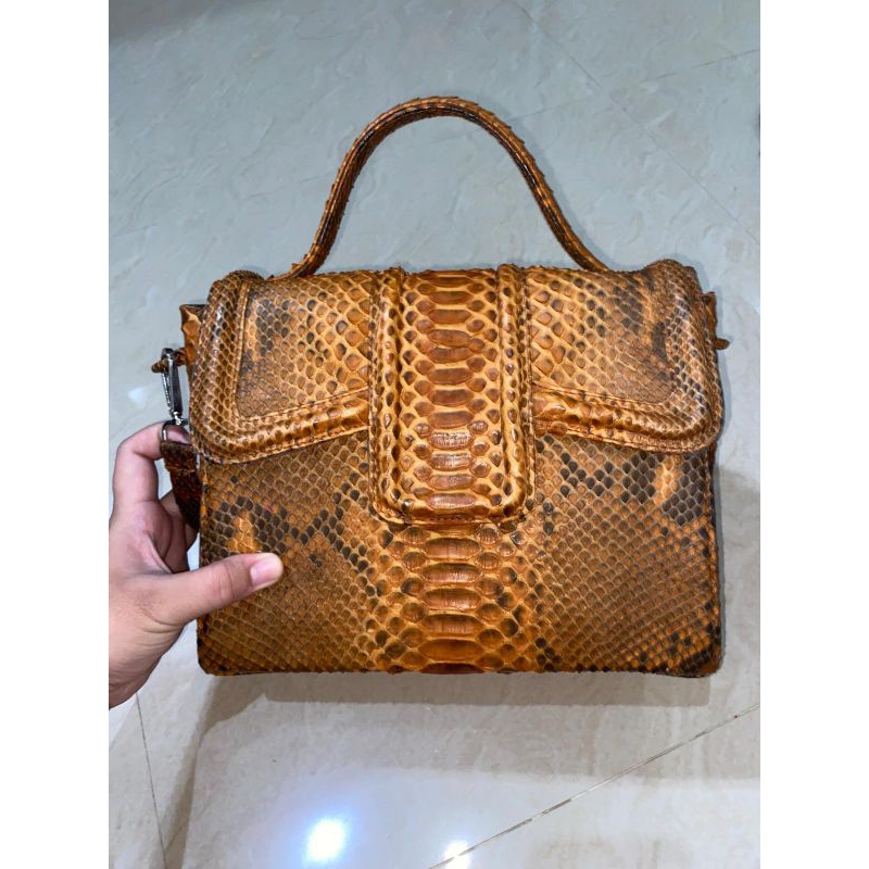 TAS REPTIL KULIT ULAR ORI