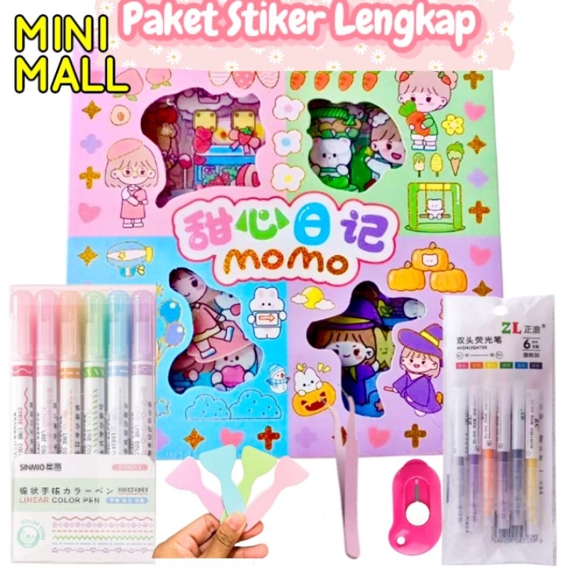 

Paket Stiker Rainbow Momo Waterproof 100 Lembar B134 Stabilo motif Cutter Awan Stabilo 2 sisi Pingset Stiker Stabilo Motif Paket Stiker B134