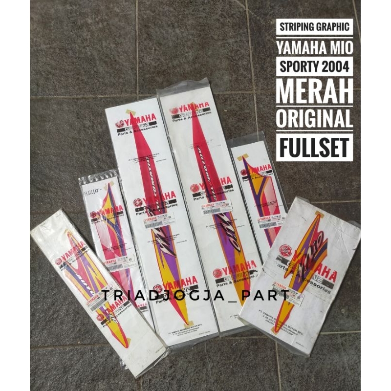 striping sticker decal mio sporty 2004 merah original fullset