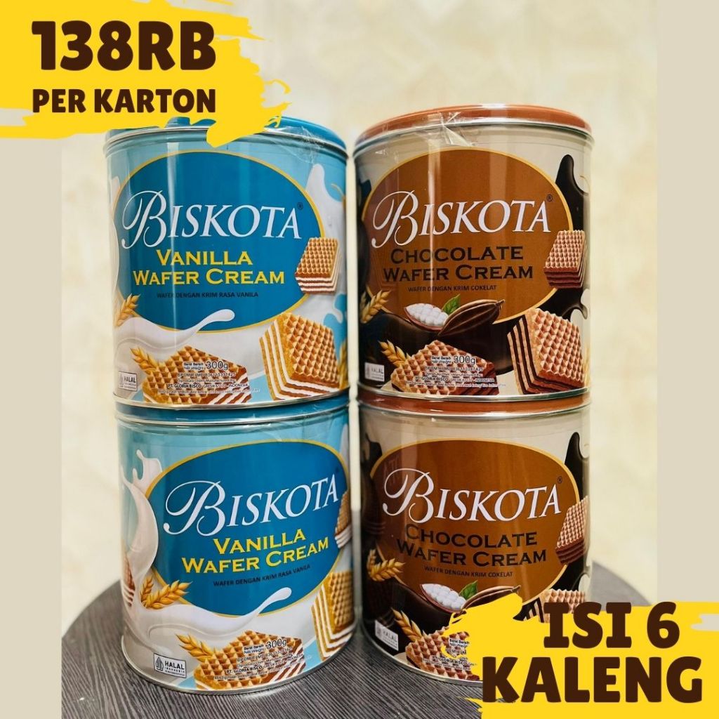 

BISKOTA WAFER CREAM RASA COKLAT DAN VANILA ISI 6 KALENG PER KARTON