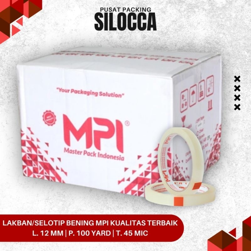 

1 KARTON ISI 288 SOLASI/SELOTIP/ISOLASI/SELOTIP/SOLATIP/LAKBAN 1/2 INCH ( 12 MM ) X 100 YARD MPI KUALITAS TERBAIK