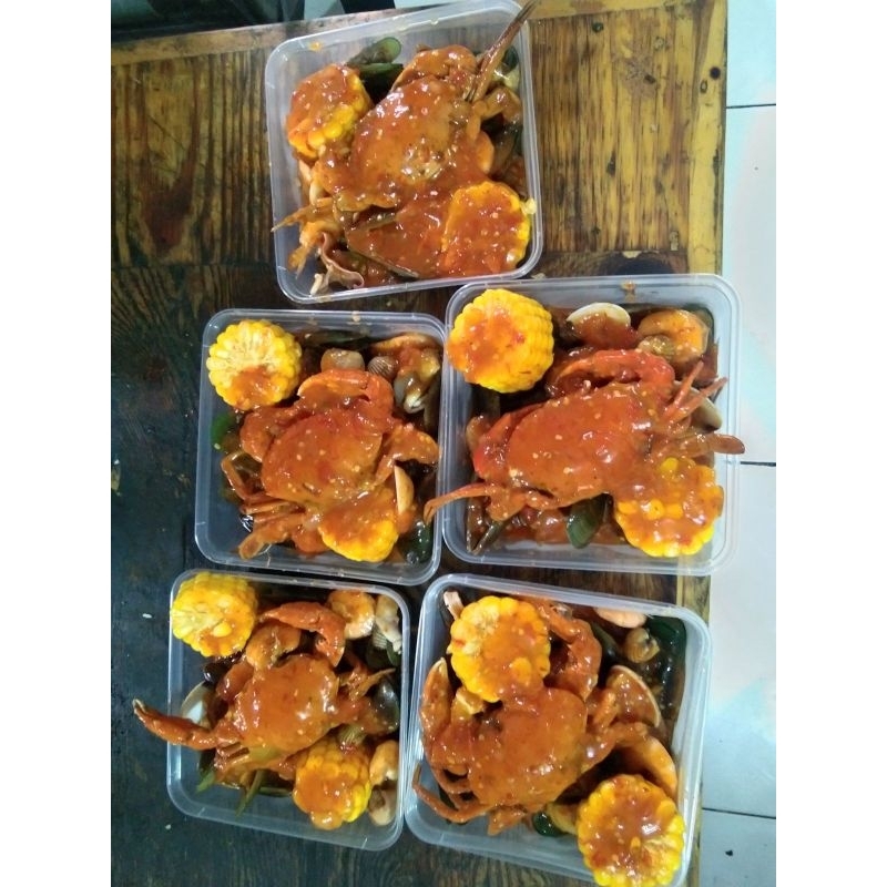 

kerang tumpah mix kepiting saos padang