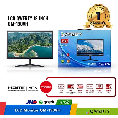 LED Monitor QWERTY 19 inch QM 190VH HDMI VGA IPS