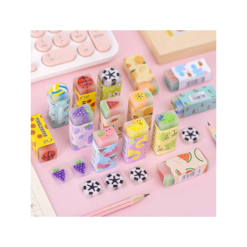 

penghapus karet karakter variasi buah binatang