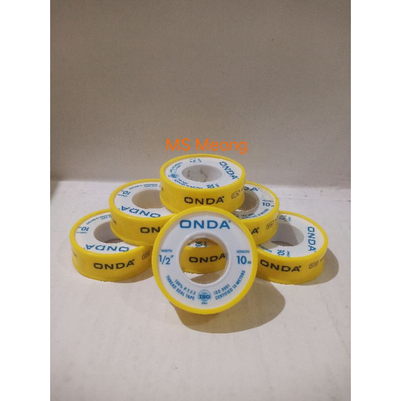 Sealtape Seal Tape ONDA kuning lebar 1/2 inch 0.5" panjang 10 meter ORIGINAL