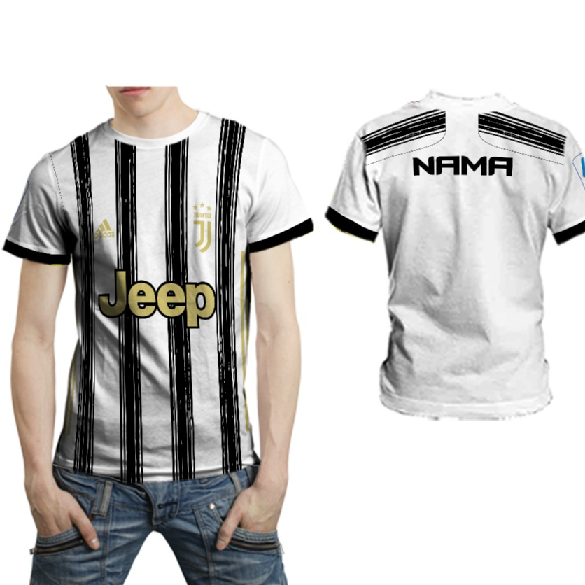 JUVENTUS Kaos Jersey Bola Dewasa Tangan Panjang Free Name