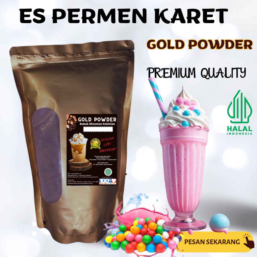 

Gold powder drink RASA PERMEN KARET PINK 1 Kg Bubuk minuman instan premium serbuk minuman aneka rasa
