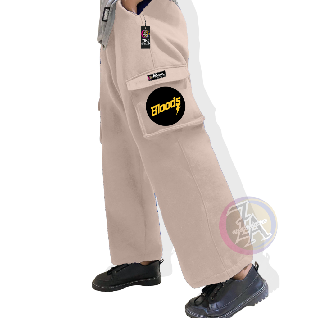 Celana cargo Pria Oversize Fashion Kulot Korean Style Santai Cream wide leg pants Celana Panjang Pri