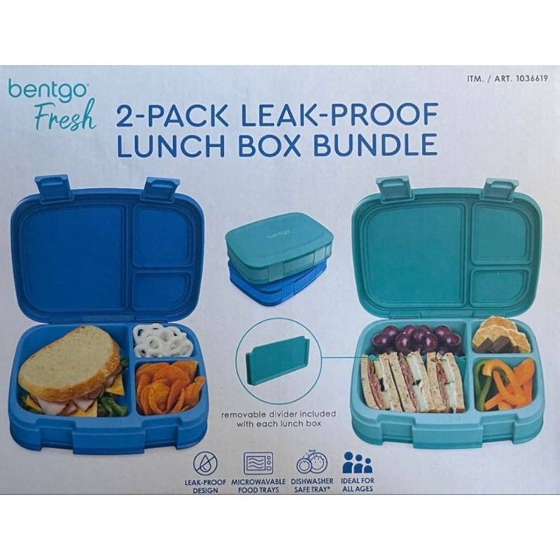 Bentgo Fresh (Blue) - New & Improved Leak-Proof, Versatile 4-Compartment Bento-Style Lunch Box