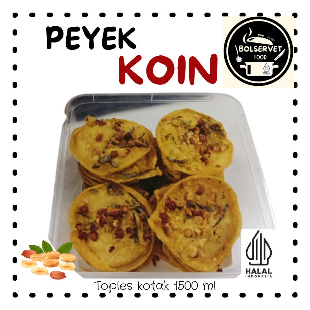 

Peyek Koin kacang yang renyah, gurih, dan bikin nagih berat 200-250 gr