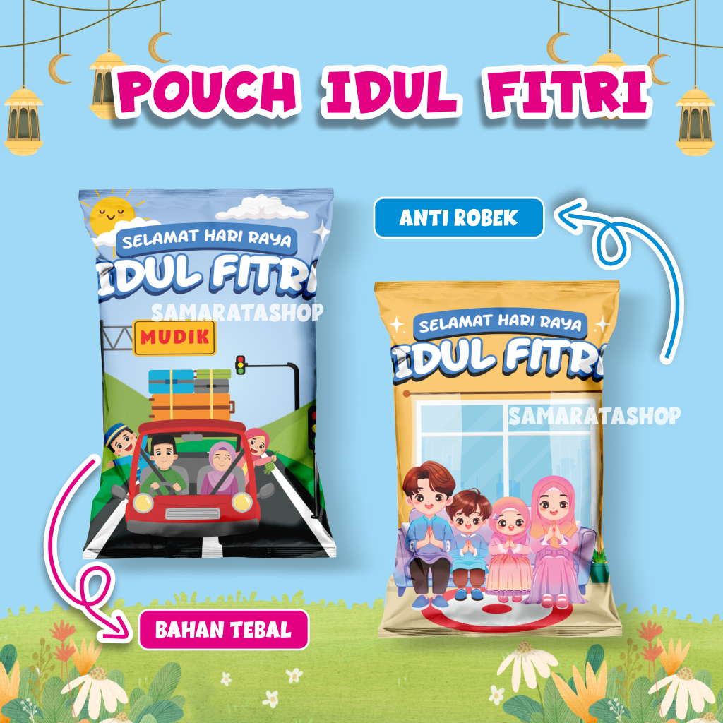 

Giant Pouch Idul Fitri Snack Hampers Kemasan Jumbo Hadiah Snack Eid Mubarak Karakter Anak Muslim