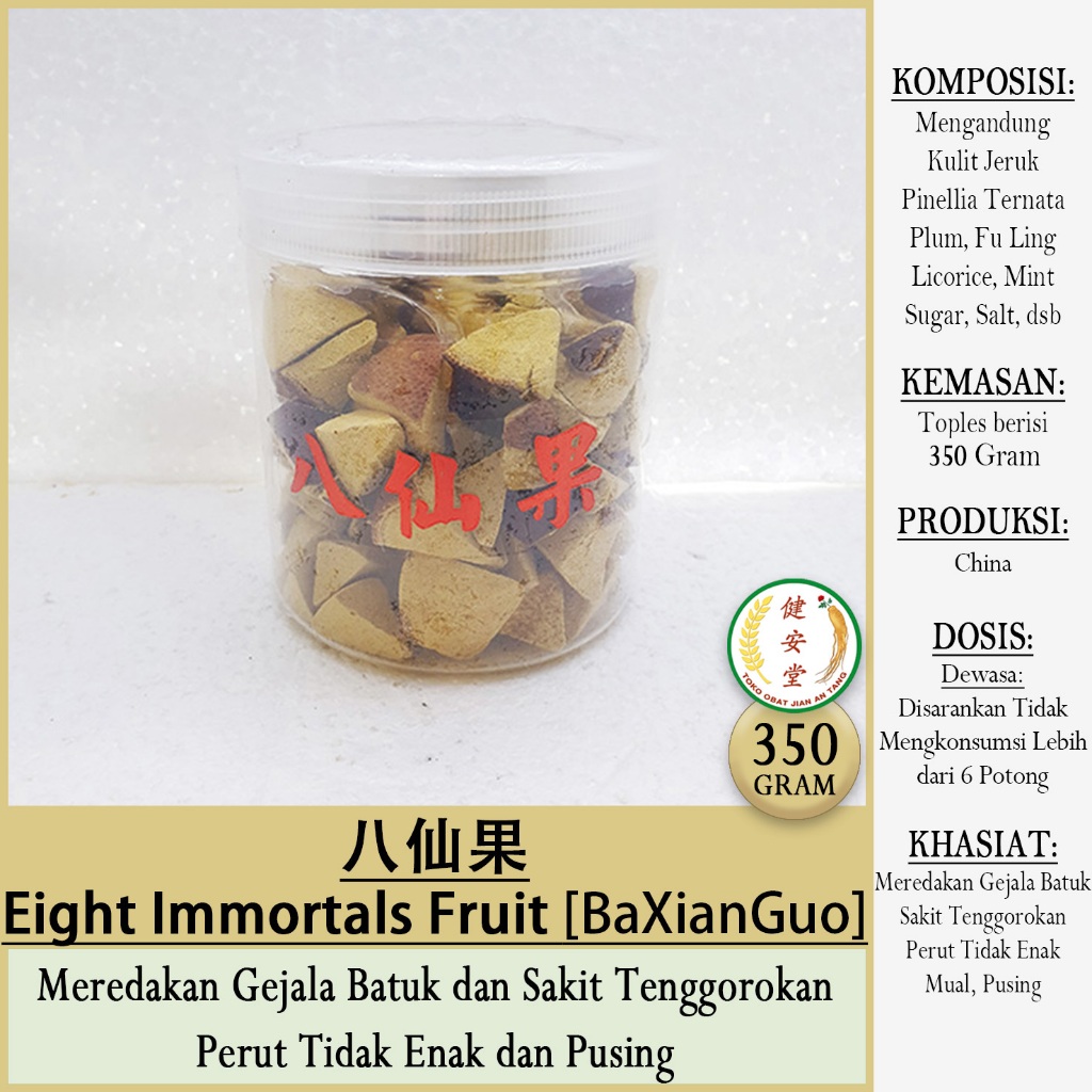 

MANISAN BA XIAN GUO [Eight Immortal Fruit 八仙果] u.Tenggorokan-Batuk-Perut Tidak Enak