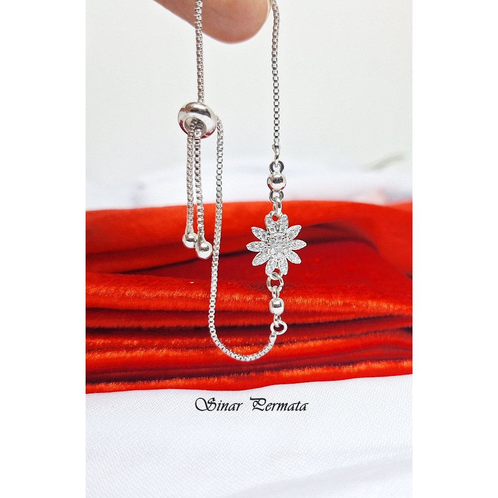 Gelang Tangan Permata Xuping Gelang Serut Silver Titanium