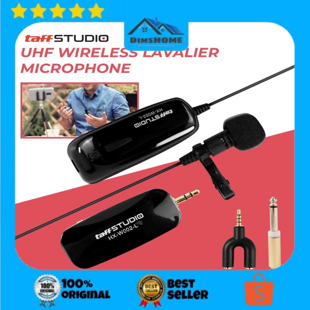 TaffSTUDIO UHF Wireless Lavalier Microphone Podcast Interview - HX-W002-L