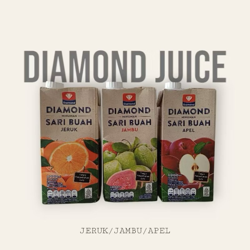 

Diamond Juice UHT Apple, jeruk, guava 1000 ML