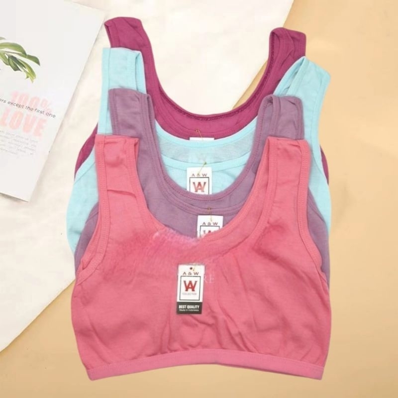 (COD)PROMO 6 PCS MINISET ANAK MOTIF POLOS REMAJA SD/SMP Bra Miniset Remaja// Miniset Anak Perempuan 