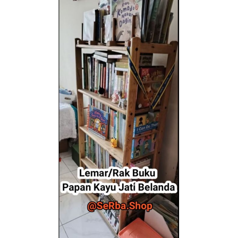 Lemari/Rak Buku Papan Jati Belanda TermuRah
