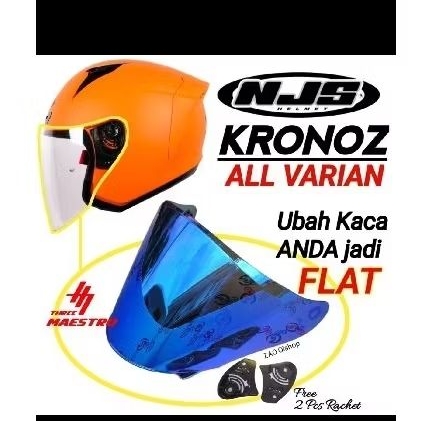 Kaca helm NJS KRONOS Visor helm Flat Venom open njs kronos gratis rachet visor