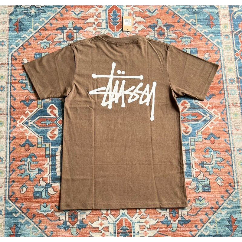 STUSSY BASIC LOGO TEE - COFFEE