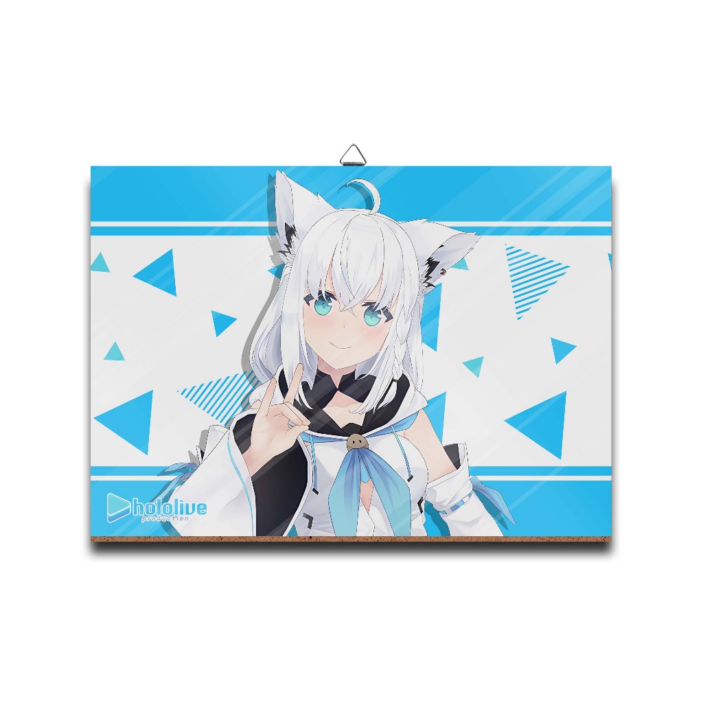 Poster dinding kayu anime vtuberSHIRAKAMI FUBUKI BASIC -HOLOLIVEMaterial MDF