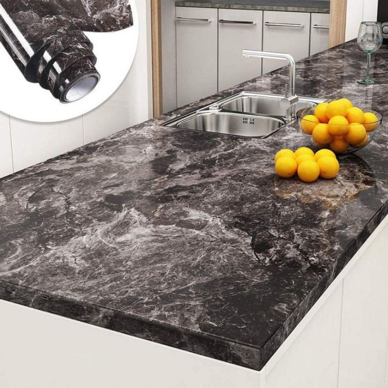 Wallpaper stiker dinding dapur/furniture anti minyak, panas dan anti air/mudah dibersihkan motif mar