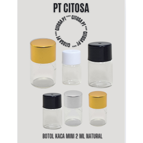 Botol Kaca Serum Mini 2 ml Tabung Clear / Botol Kaca /  Botol Kaca Mini / Botol Kaca Parfum / Botol 