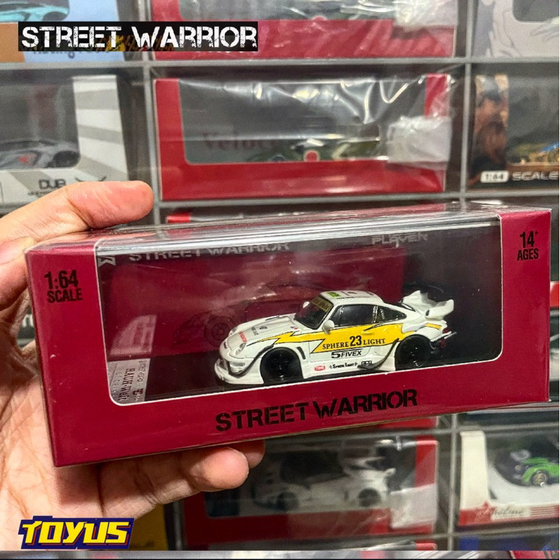 Street Weapon Street Warrior - 1/64 Porsche RWB 993 Lightning Livery Yellow #23 Luminous