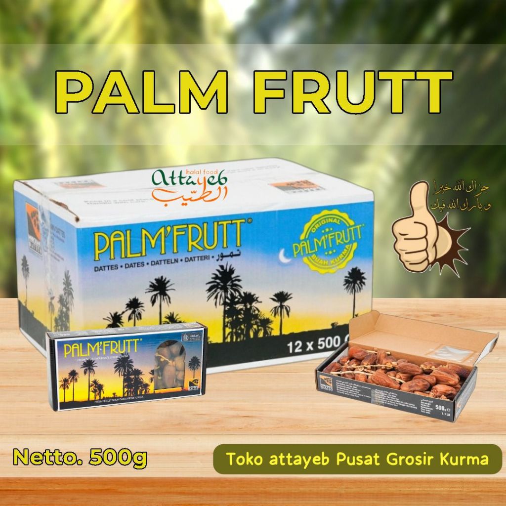 

Kurma Palm Fruit Perbox - isi 12 Pack x 500gr Original Palm Frut Fresh kurma Tunisia Baru Enak Panen Baru EXP 2025