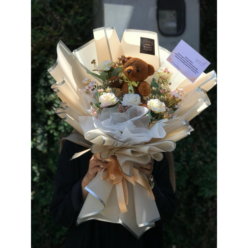 BOUQET BUNGA BONEKA ARTIFICIAL/ Buket bunga valentine/ Buket bunga wisuda/ Buket bunga surabaya