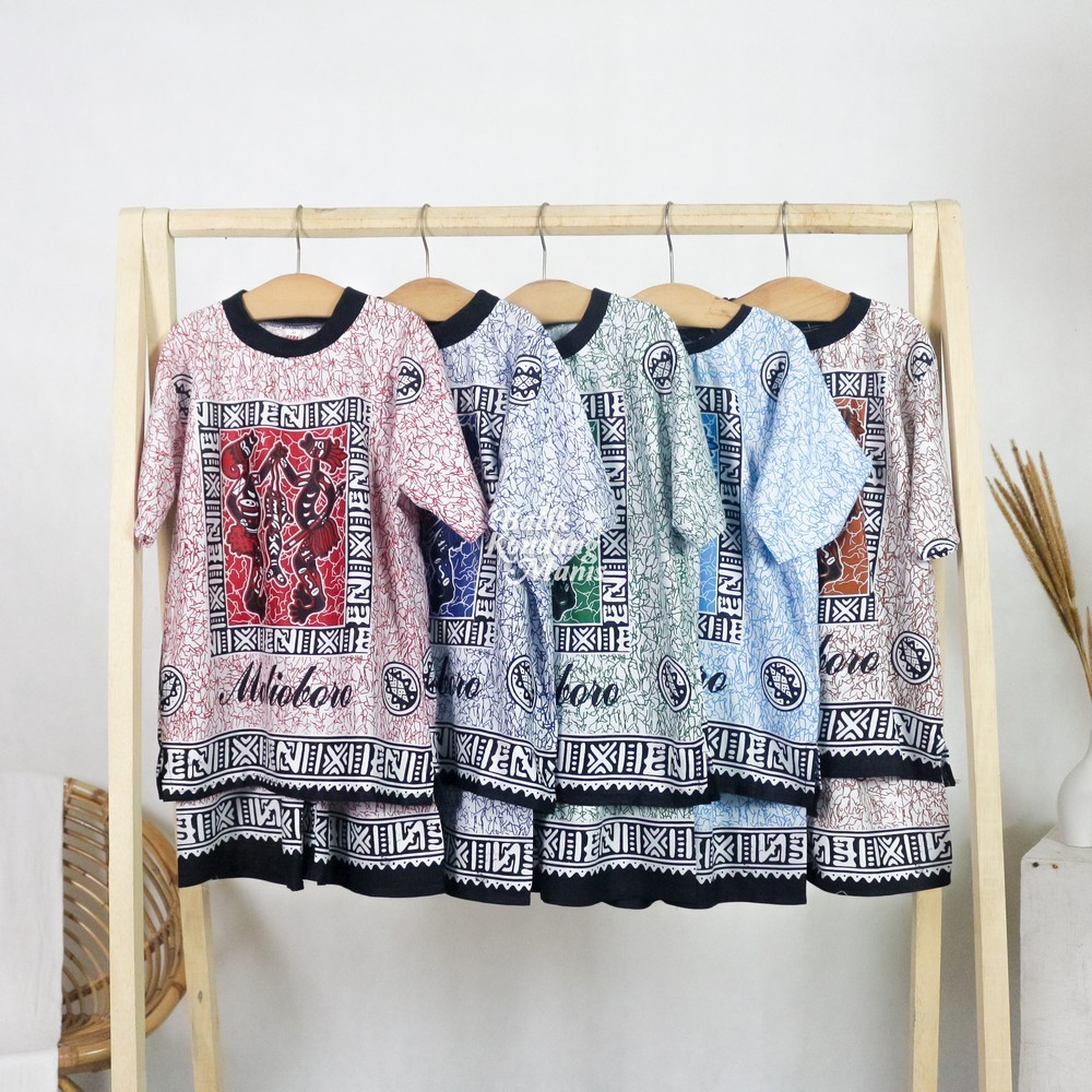 Setelan Anak Kaos Batik Jogja || Kaos Anak Cowok Cewek Oleh Oleh Jogja