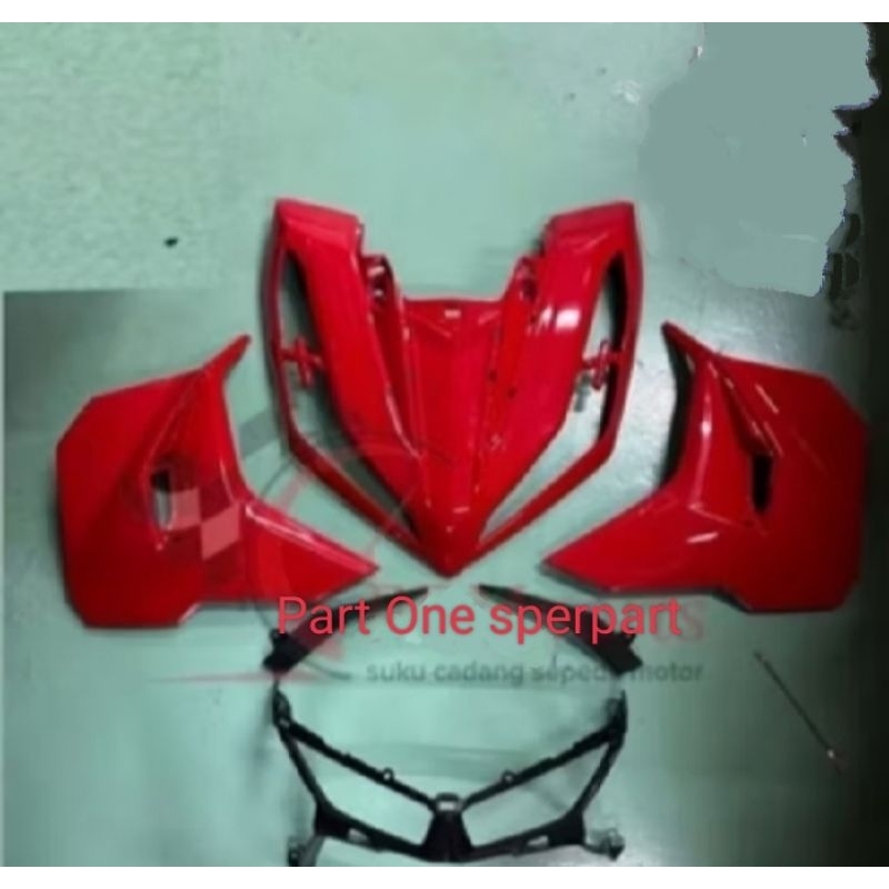 body set depan tameng Lampu Vario 125 new gen 2 K2V  warna MERAH CABE